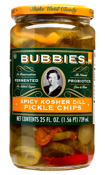 Bubbies Spicy Kosher Dill Pickle Chips 25 oz.